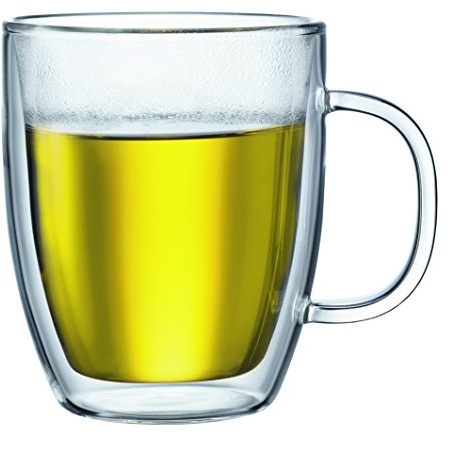 Bodum Bistro Jumbo-Glasbecher, doppelwandig, 0,45 l, 425 ml, transparent, 2 Stück (1 Stück)