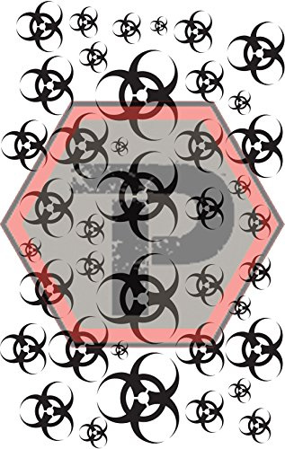 Tactical Penguin Easy Peel Biohazard Stencil, 7x11, High Bake - Oven Cured Cerakote, Gunkote, & Duracoat Vinyl Stencil. Adhesive Sticker for DIY Spray Paint & Airbrush Projects!