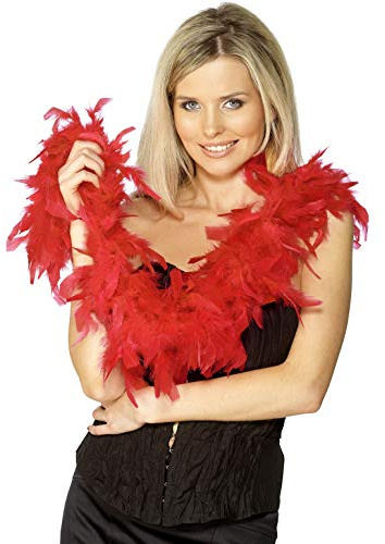 Smiffys Boa, 50g, rouge, à plumes, 150cm Halloween