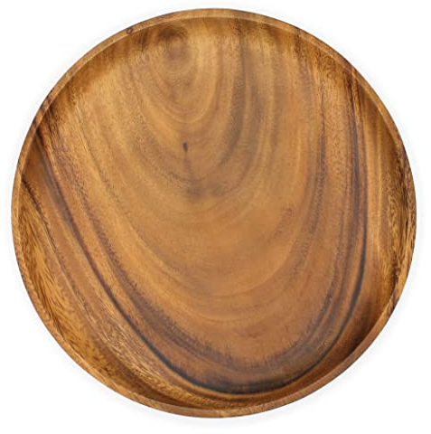 Holzgeschirr runder Teller 15 20 25 30 cm aus Akazienholz lebensmittelecht Ritter LARP Mittelalter (25cm)