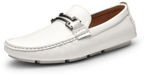 Bruno Marc Men's Driving Penny Loafers Casual Slip-on Moccasins Shoes,Size 11,White,HUGH-01