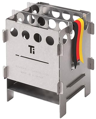 BUSHBOX TITANIUM Outdoor-Kocher | Hobo-Kocher | Camping | Holz | Gas | Spiritus | Steckbar | Kompakt | Titan | 100% Made in Germany