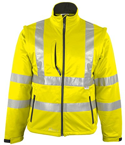 Asatex Unisex 8060g Warnschutz Softshell Jacke Prevent mit abtrennbaren rmel Größe XL, Hellgelb, XL EU