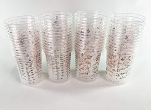 600ml Clear Plastic Mixing Cup - 50pk - No Lid