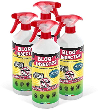 STONE GUARD Bloq Insectes Lot de 4x1L avec 4 Bouchons + 4 Pulvérisateurs