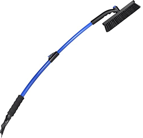 SubZero 14039 50 Crossover Super Duty Extendable Snowbroom with Pivoting Head and Integrated Ice Scraper , Black/Blue