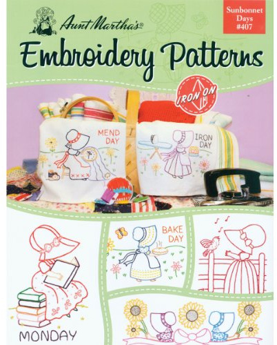 Aunt Martha's 407 Sunbonnet Days Embroidery Transfer Pattern Book Kit