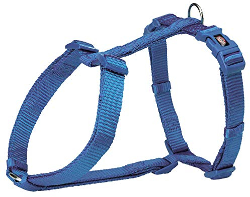 TRIXIE Premium H-Geschirr Größe XS–S: Brustumfang 30–44 cm/10 mm in royalblau - verlässliches Hundegeschirr, Bruststeg, Nacken- und Bauchgurt stufenlos verstellbar für kleine Hunde, 203202