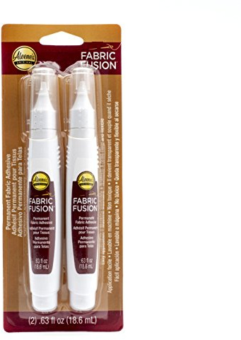 Aleene's Fabric Fusion Glue .63 oz Pen 2-Pack, Precision Application, Nontoxic, Permanent Washable Adhesive Dries Flexible, Strong Bond on Fabrics, Clothing, Denim, Polyester, Cotton