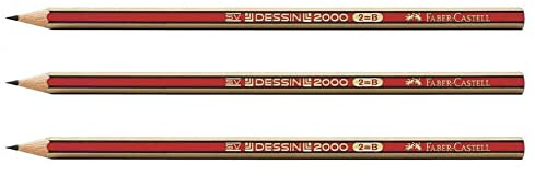 FABER-CASTELL Lot de 3 Crayons papier DESSIN 2000 mine 2mm HB