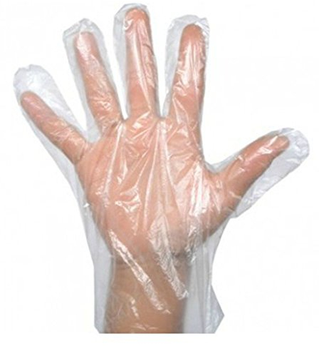 CrazyGadget 1000 x Large Clear Disposable Plastic Polythene PE Gloves Cleaning Prepare Food Decorating