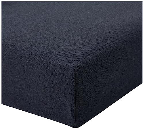 TODAY Sábana Ajustable-160x200 cm Jersey-Color, 100% algodón, Negro