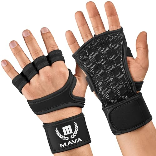 Guantes de Pesas Mava con Soporte de Muñeca - Guantes con Muñequera Gym y Guantes Pesas Mujer y Hombre para Cross Training, Calistenia y Gimnasio