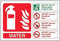V Safety Water Id Fire Extinguisher Sign - 150mm x 100mm - 1mm Rigid Plastic
