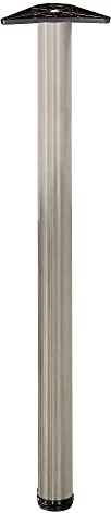 Amig - Verstellbares Tischbein | Runde Füße | Höhenverstellung 10 mm | Belastbarkeit 15 kg | Robust & Vielseitig | Für Büro, Küche, Wohnzimmer | Kumpelchrom, 60 x 710 mm, Legierter Stahl