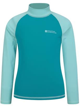Mountain Warehouse Neoprenanzug Kinder - Langarm-Neoprenanzug mit UV-Schutz Rash Guard, Schwimmanzug für Jungen und Mädchen Aquamarin Kinder 116 EU (5-6 Jahre)