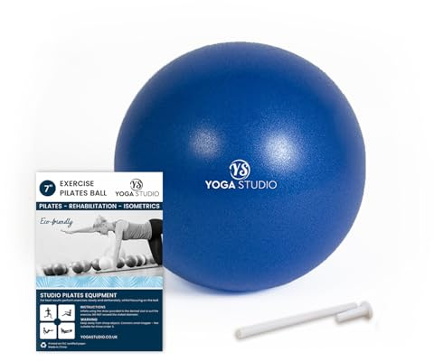 Yoga Studio Exercise Soft Pilates & Yoga Ball with Non-Slip Grip, Strength, Endurance, Concentration (7 Inch Blue)