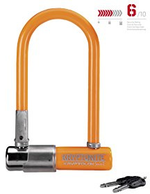 Kryptonite U-Locks, Lucchetto Kryptolok Mini-7 con Supporto Flexframe-U Unisex – Adulto, Arancione, 8.2 x 17.8 cm