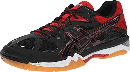 ASICS Women's Gel Tactic Volleyball Shoe, Black/Black/Fiery Red, 9 M US