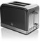 Swan ST19010BN Retro 2-Slice Toaster with Defost/Reheat/Cancle Functions, Cord Storage, 815W, Retro Black