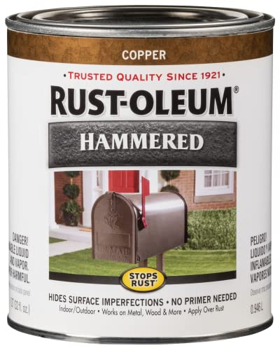 Rust-Oleum 239074 Stops Rust Hammered Finish Paint, Quart, Copper, (Pack of 1)