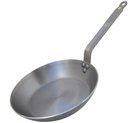 DE BUYER 5610.24A Carbon Steel Fry Pan, Silver Grey