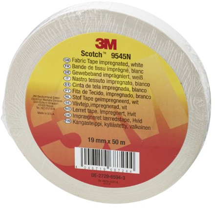 Scotch 9545N W19 Gewebeband, 1 Rolle, 19 mm x 50 m, weiß
