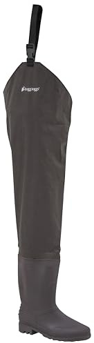 FROGG TOGGS Rana II Waterproof PVC Fishing Bootfoot Hip Wader for Fishing, Brown Felt, 11