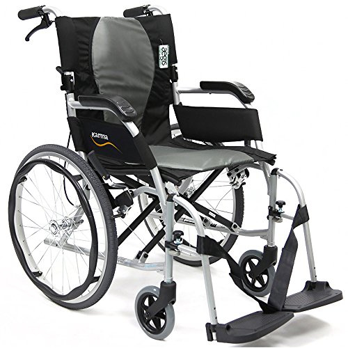 Karman Healthcare 19.8 lbs Ergonomic Ultra Lightweight Wheelchair, Pearl Silver, 18x17 , 1 Count