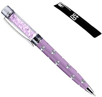 Qualitäts-Kugelschreiber mit Swarovski-Kristallen. FREIE NACHFÜLLUNG (LILA)