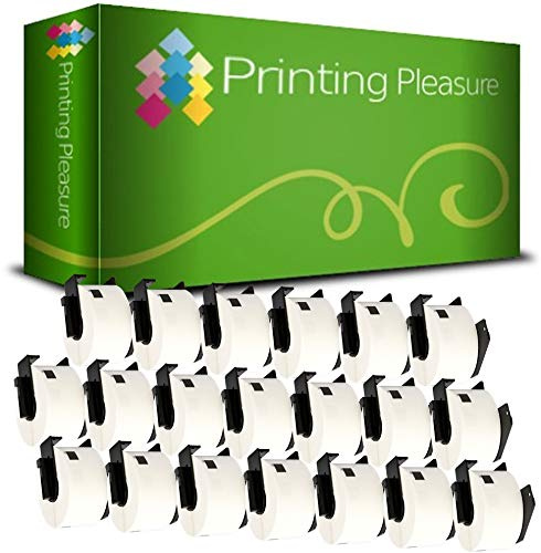 20 x DK11208 Etiquetas Compatible con Brother P-Touch QL-500 QL-570 QL-650 QL-700 QL-720 QL-800 QL-810 QL-820 QL-1100 QL-1110N | 38mm x 90mm | 400 Etiquetas por Rollo | Etiquetas de dirección, Papel