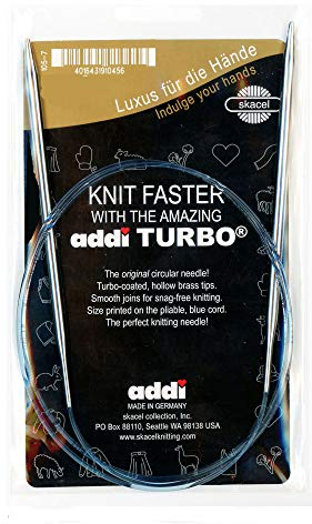 addi Aguja de tejer Turbo Circular Skacel Blue Cord 16 pulgadas (40 cm) Tamaño 2.25mm