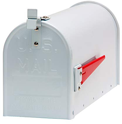 Alu US Briefkasten Postkasten American Mailbox mechanischer Postmelder Retro weiß