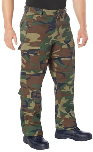Rothco Vintage Paratrooper Fatigue Pants – Mission Ready Outdoor Hiking Cargos – Woodland Camo – 5XL
