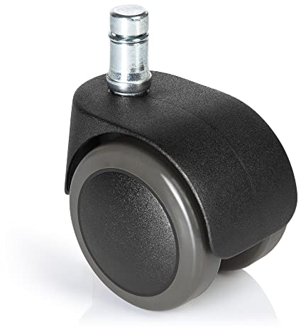 hjh OFFICE 619031 5X Hartbodenrollen ROLO Easy 11mm / 50mm Stuhlrollen Bürostuhl für Harte Böden