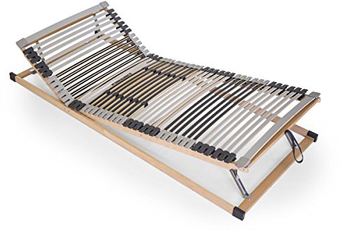 Amethyst 7 Zonen Lattenrost Kopf- und Fußteil verstellbar TÜV Zertifiziert aus Stabiler Buche 44 Federleisten 90x200,MONTIERTE Lieferung, 90 x 200 cm, verstellbar