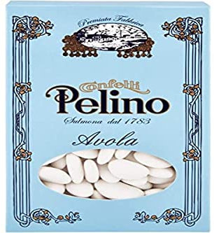 Confetti Pelino de Sulmona depuis 1783 - Dragées - Blanc - Amande Avola - Pour mariages, communion, confirmations, 250 gr - Produit en Italie - Dolci Aveja