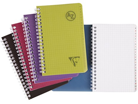 Clairefontaine Linicolor Intense 329235C adressbok (rutig, 110 x 170 mm, 50 ark) 1 styck blandade färger
