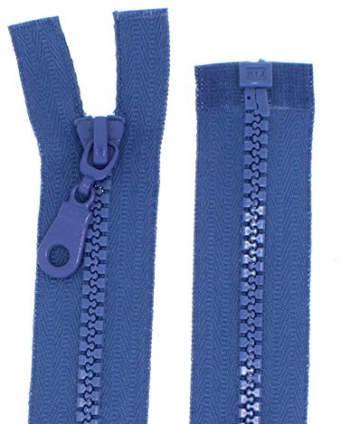 FIM Reißverschluss Plastik Zähne Nr.5 mittelgrob Teilbar für Jacken Farbe: 17 - jeansblau(218), 35cm lang