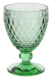 Villeroy & Boch Boston Colored Collection Red Wine Goblet, Crystal Glass, Made in Germany, 6.75 oz Capacity, Green