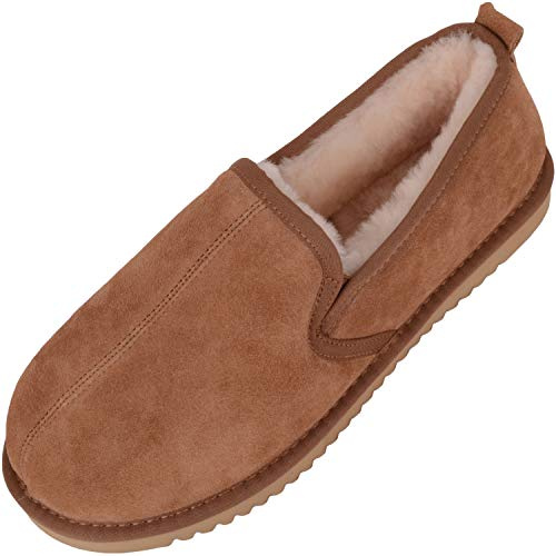 SNUGRUGS Men's Joshua Sheepskin Slipper, Chestnut Brown, 9 UK / 43 EU