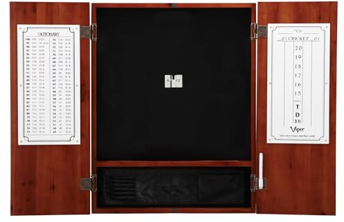 Viper by GLD Products 40-0405 Metropolitan Sisal/Bristle Steel Tip Dartboard Cabinet: Cabinet Only (No Dartboard), Cinnamon Finish, One Size