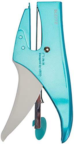 Leitz 55312051 Heftzange (Inkl. 1000 P2 Heftklammern Nr. 10) metallic eisblau