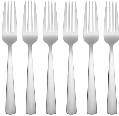 Oneida Aptitude Everyday Flatware Salad Forks, Set of 6, 18/0 Stainless Steel, Silverware Set