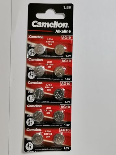 Camelion - Sourcingmap Lot de 10 LR1130 389 390 AG10 L1131 189 LR54 pile bouton alcaline