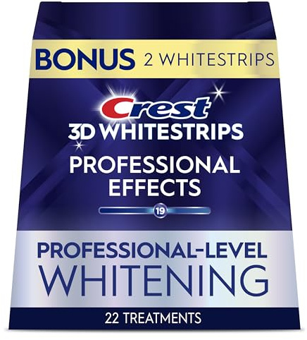 Crest 3D Whitestrips Professional Effects – Teeth Whitening Kit, 22 Treatments (20 + 2 Bonus), Each with 1 Upper/1Lower, 44 Strips – Crest 3DWhite Teeth Whitening Strips