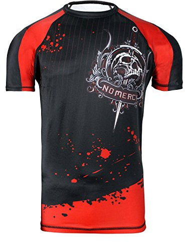 Tigon Sports MMA Rash Guard Kompressions-Unterziehschicht, kurzärmelig, Schwarz Small Schwarz