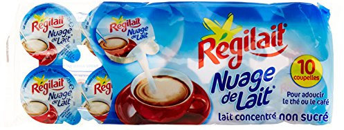 Régilait Nuage de Lait Lait Concentré Non Sucré 10 Coupelles 75 g