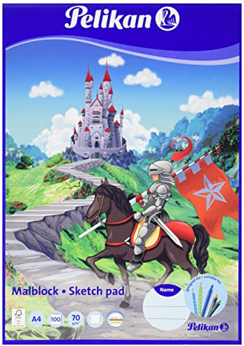 Pelikan Malblock A4, 100 Blatt weißes Papier, 1 Stück (Motive sortiert - keine Auswahl möglich)