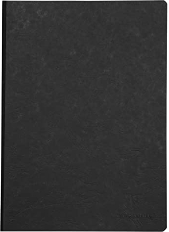 Clairefontaine 791401C - Heft / Notizbuch AgeBag DIN A4 21x29,7cm, Leinenoptik, blanko 96 Blatt, Schwarz, 1 Stück